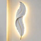 Modern Feather Resin Wall Sconce LED Lighting for Elegant Bedroom and Hallway Decor