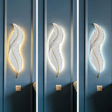 Modern Feather Resin Wall Sconce LED Lighting for Elegant Bedroom and Hallway Decor