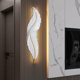 Modern Feather Resin Wall Sconce LED Lighting for Elegant Bedroom and Hallway Decor