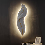 Modern Feather Resin Wall Sconce LED Lighting for Elegant Bedroom and Hallway Decor