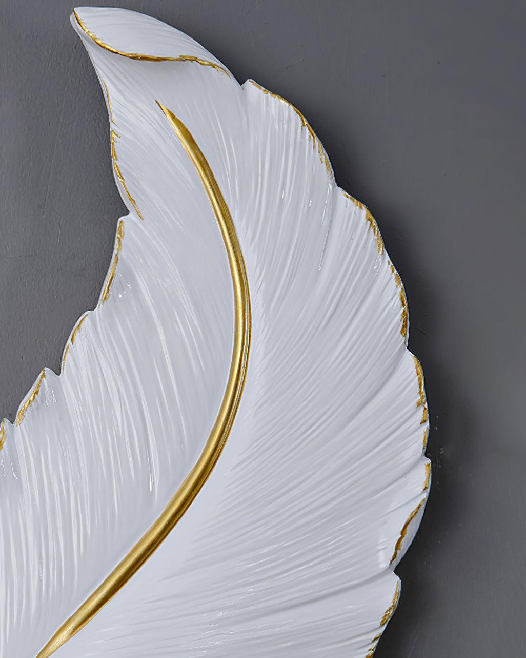 Modern Feather Resin Wall Sconce LED Lighting for Elegant Bedroom and Hallway Decor