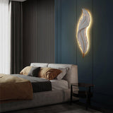 Modern Feather Resin Wall Sconce LED Lighting for Elegant Bedroom and Hallway Decor