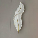 Modern Feather Resin Wall Sconce LED Lighting for Elegant Bedroom and Hallway Decor