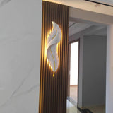 Modern Feather Resin Wall Sconce LED Lighting for Elegant Bedroom and Hallway Decor