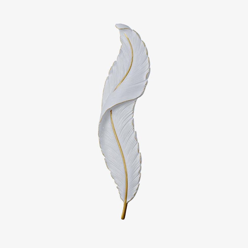 Modern Feather Resin Wall Sconce LED Lighting for Elegant Bedroom and Hallway Decor