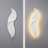 Modern Feather Resin Wall Sconce LED Lighting for Elegant Bedroom and Hallway Decor