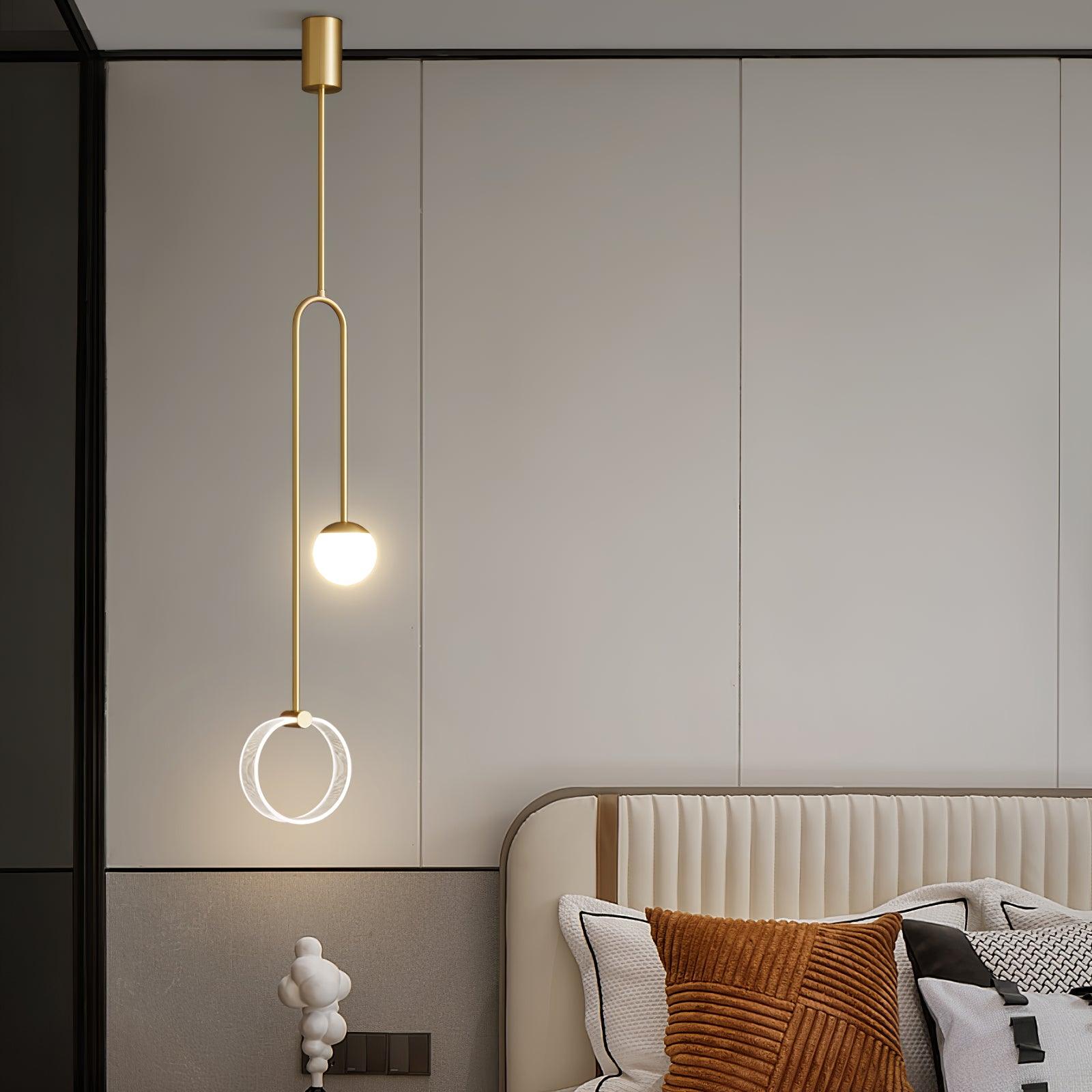 Modern Ferra Minimalist LED Pendant Light with Adjustable Rod for Living Room and Bedroom