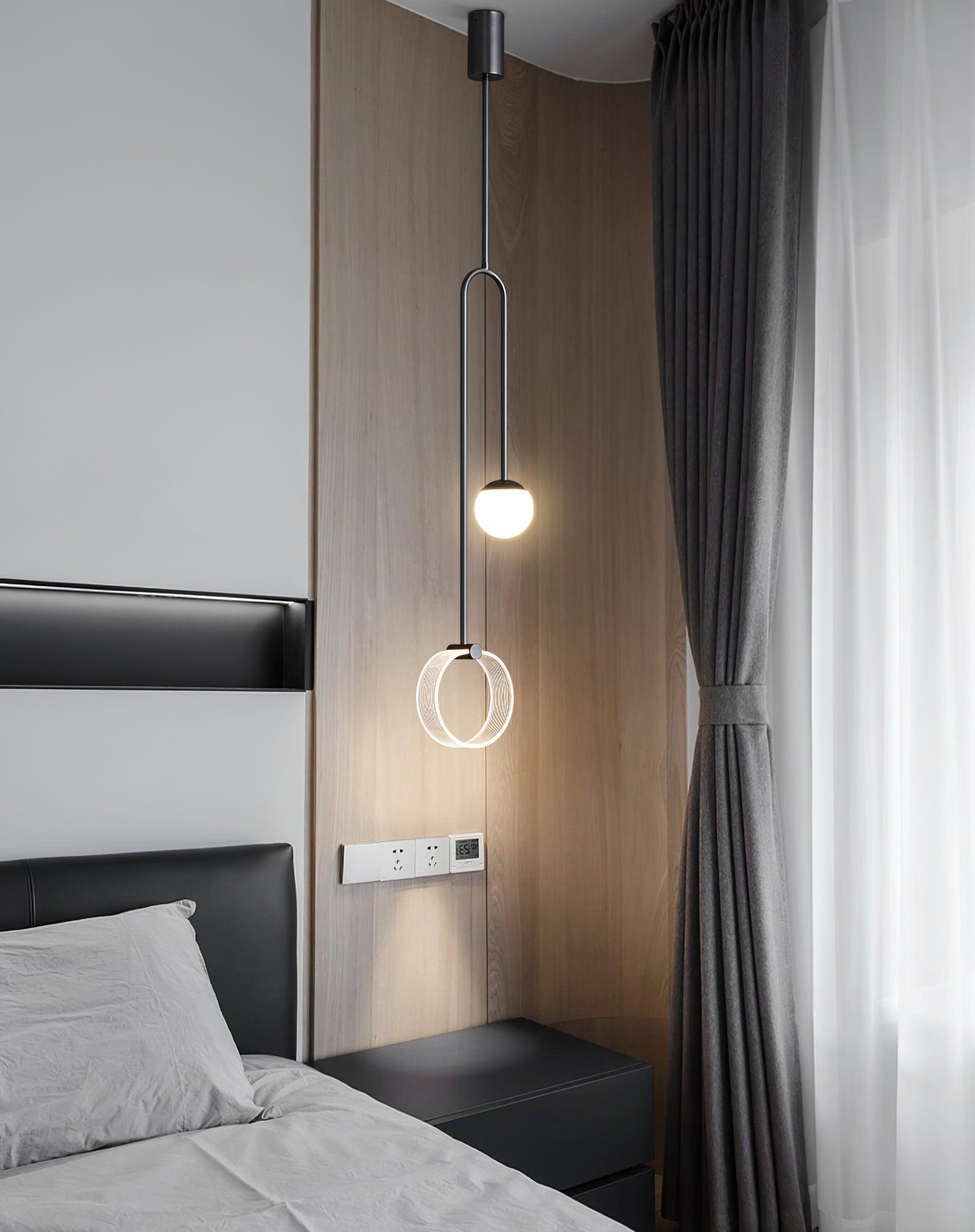 Modern Ferra Minimalist LED Pendant Light with Adjustable Rod for Living Room and Bedroom