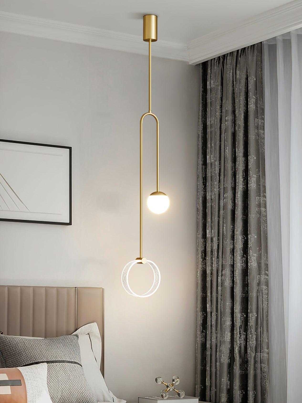Modern Ferra Minimalist LED Pendant Light with Adjustable Rod for Living Room and Bedroom