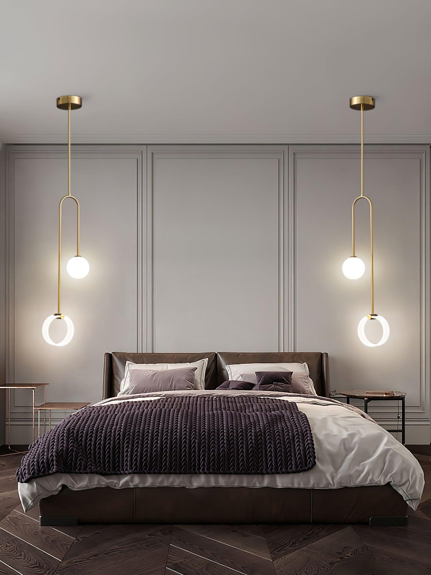Modern Ferra Minimalist LED Pendant Light with Adjustable Rod for Living Room and Bedroom