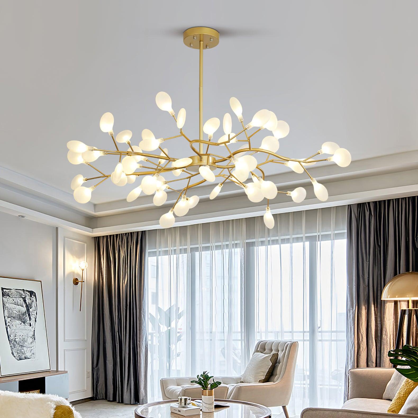 Modern Firefly Sputnik Chandelier LED Branching Pendant Light for Living Room