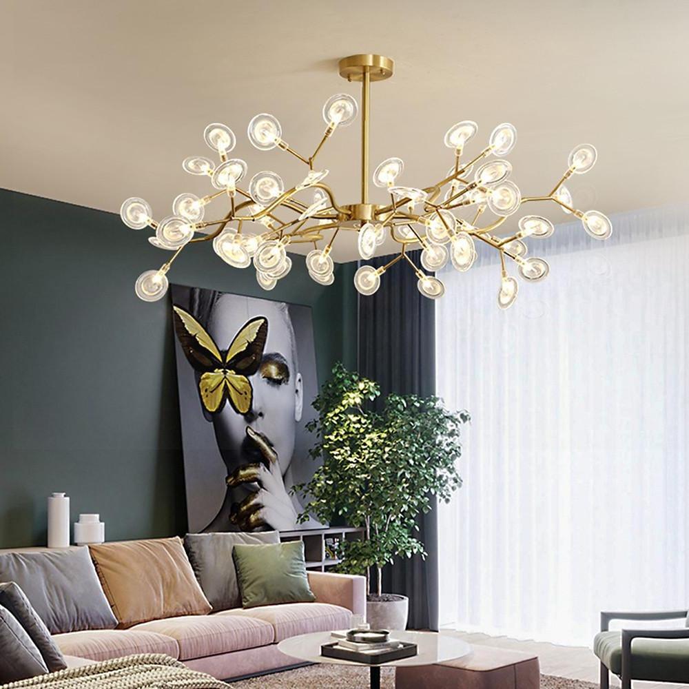 Modern Firefly Sputnik Chandelier LED Branching Pendant Light for Living Room