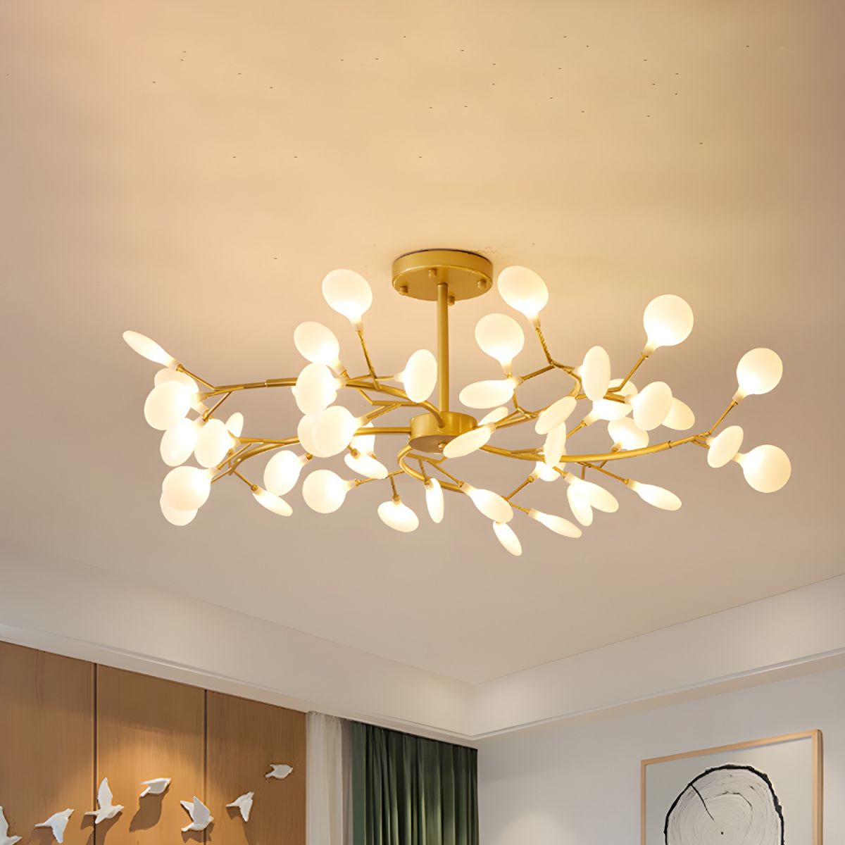 Modern Firefly Sputnik Chandelier LED Branching Pendant Light for Living Room
