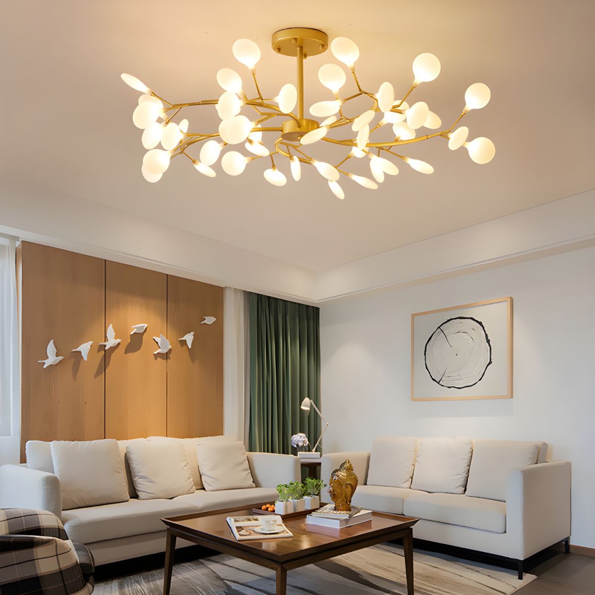 Modern Firefly Sputnik Chandelier LED Branching Pendant Light for Living Room