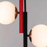 Modern First Dance Glass Globe Pendant Light with Red and Gold Metal Finish