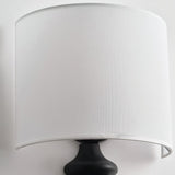 Modern Fishbone Corrugated Wood Wall Sconce with Linen Shade Set of 2