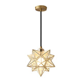 Modern Five Pointed Star Pendant Light 3 Step Dimming Iron Celestial Hanging Lamp