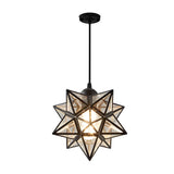 Modern Five Pointed Star Pendant Light 3 Step Dimming Iron Celestial Hanging Lamp