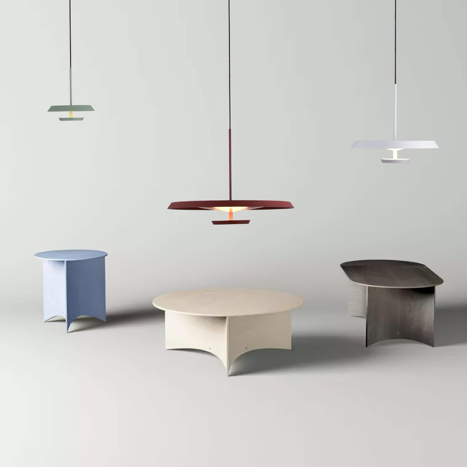 Modern Flat LED Pendant Light Aluminum Minimalist Hanging Lamp for Kitchen Island