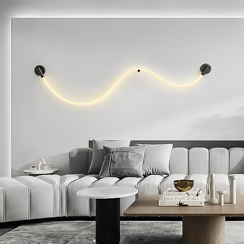 Modern Flexible LED Rope Wall Sconce Minimalist Decorative Atmosphere Light Fixture