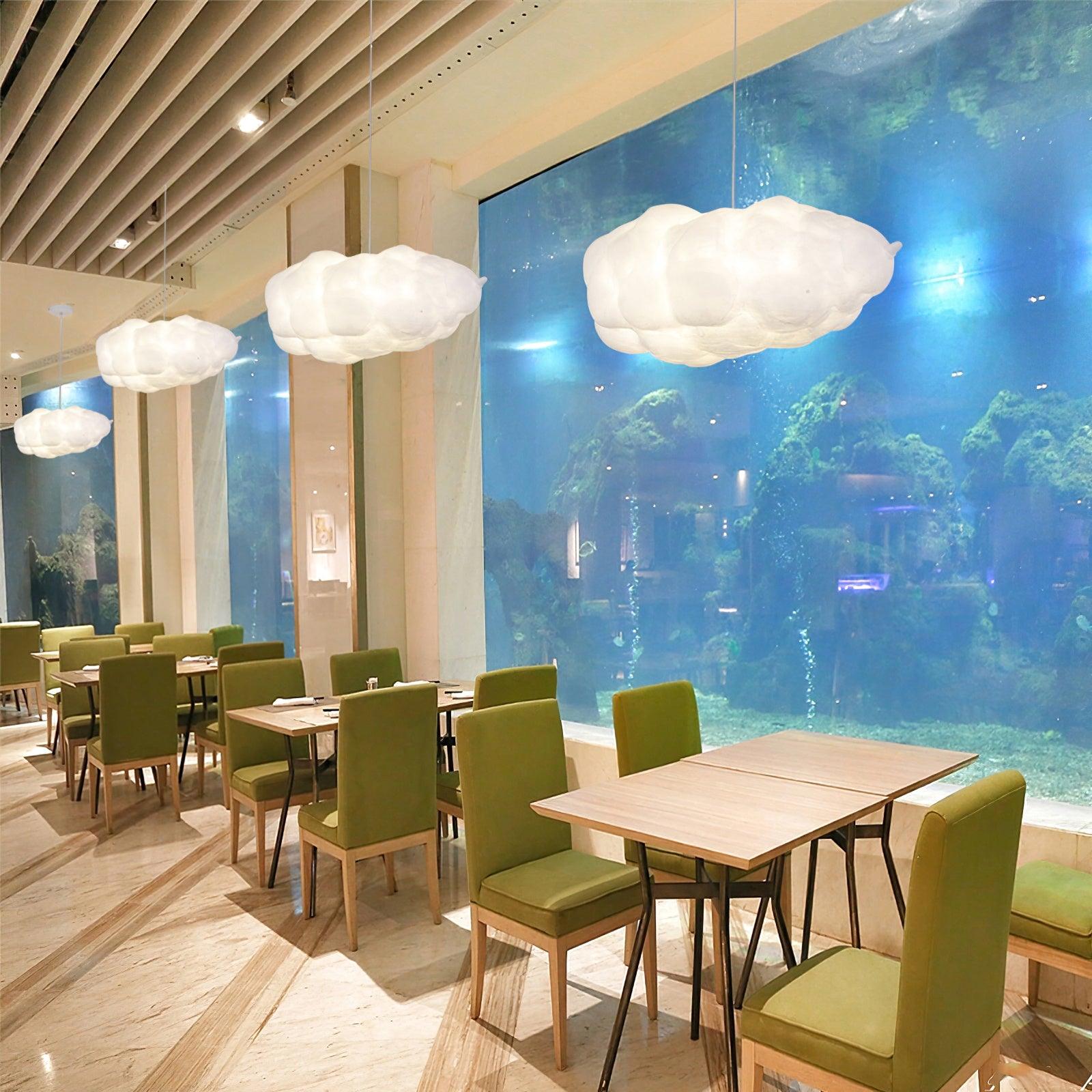 Modern Floating Cloud Pendant Light Ethereal White Hanging Ceiling Lamp for Bedroom and Nursery