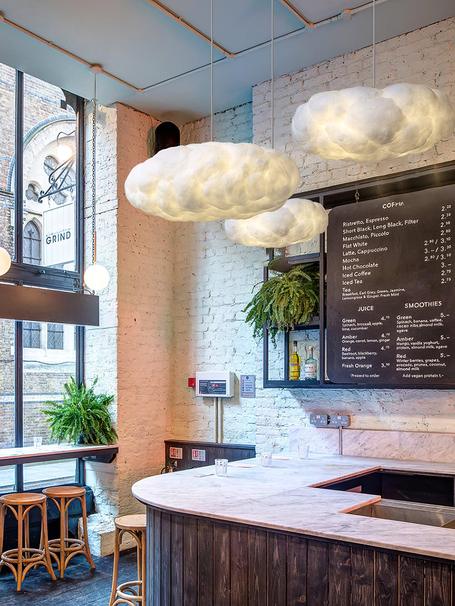 Modern Floating Cloud Pendant Light Ethereal White Hanging Ceiling Lamp for Bedroom and Nursery