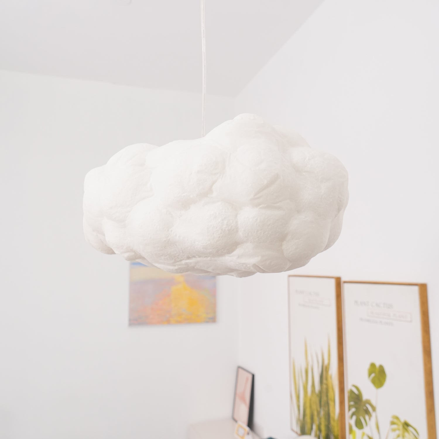 Modern Floating Cloud Pendant Light Ethereal White Hanging Ceiling Lamp for Bedroom and Nursery