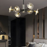 Modern Floral Crystal Chandelier Copper Postmodern Ceiling Light with 3 Color Dimming Modes
