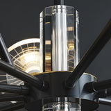 Modern Floral Crystal Chandelier Copper Postmodern Ceiling Light with 3 Color Dimming Modes
