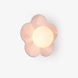 Modern Floral Resin Wall Sconce and Glass Ceiling Lamp for Indoor Lighting