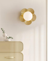 Modern Floral Resin Wall Sconce and Glass Ceiling Lamp for Indoor Lighting