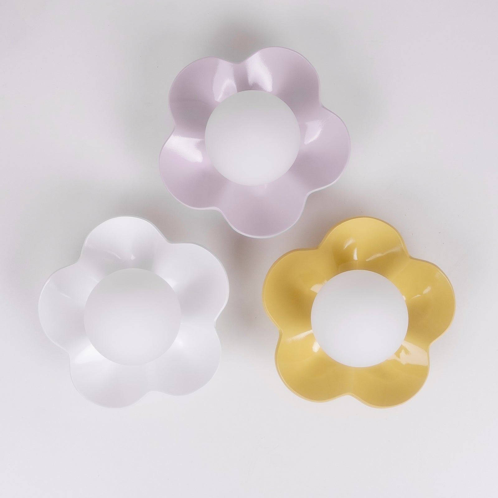 Modern Floral Resin Wall Sconce and Glass Ceiling Lamp for Indoor Lighting
