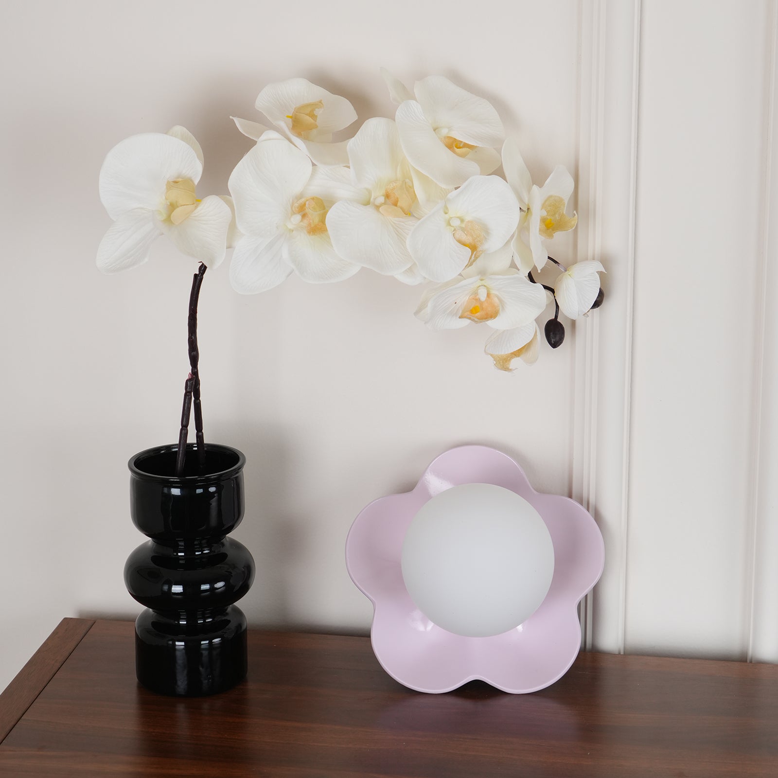 Modern Floral Resin Wall Sconce and Glass Ceiling Lamp for Indoor Lighting