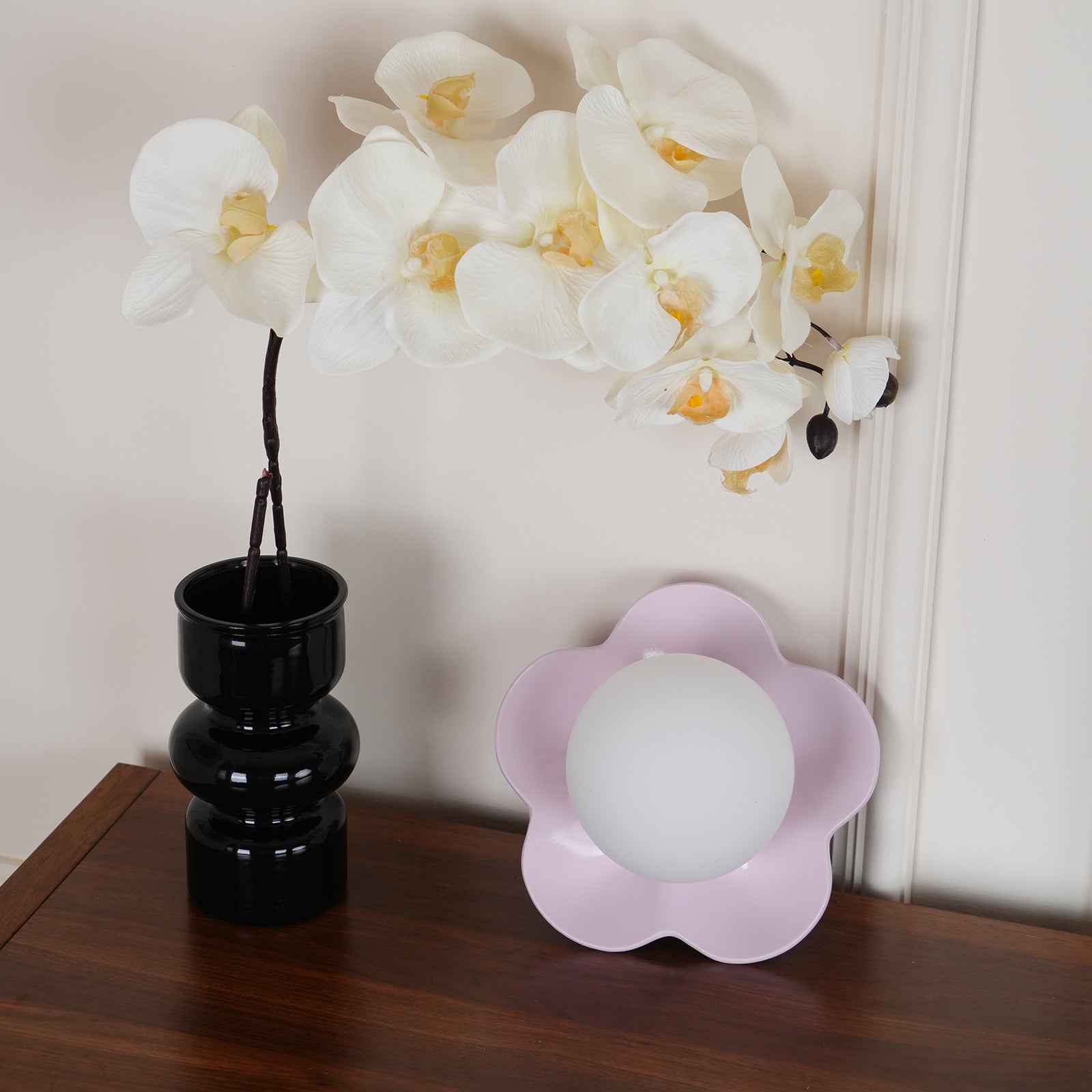Modern Floral Resin Wall Sconce and Glass Ceiling Lamp for Indoor Lighting