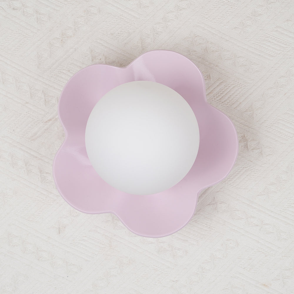 Modern Floral Resin Wall Sconce and Glass Ceiling Lamp for Indoor Lighting