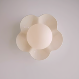 Modern Floral Resin Wall Sconce and Glass Ceiling Lamp for Indoor Lighting