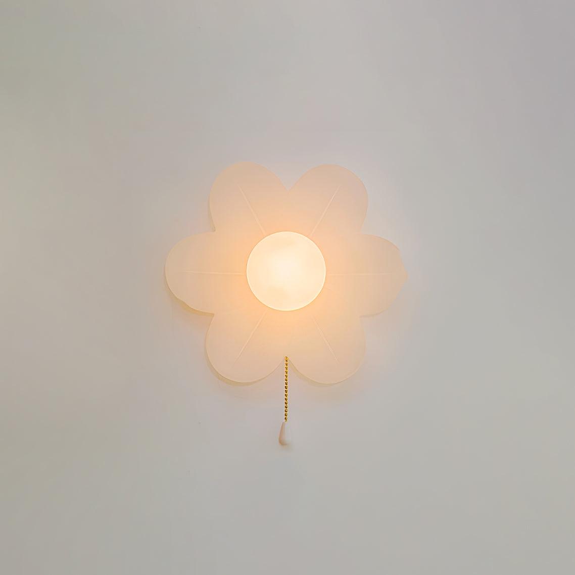 Modern Floral Resin Wall Sconce for Kids Bedroom and Nursery Lighting Decor