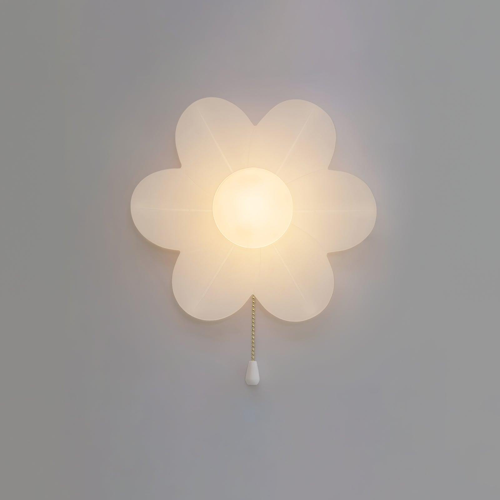 Modern Floral Resin Wall Sconce for Kids Bedroom and Nursery Lighting Decor