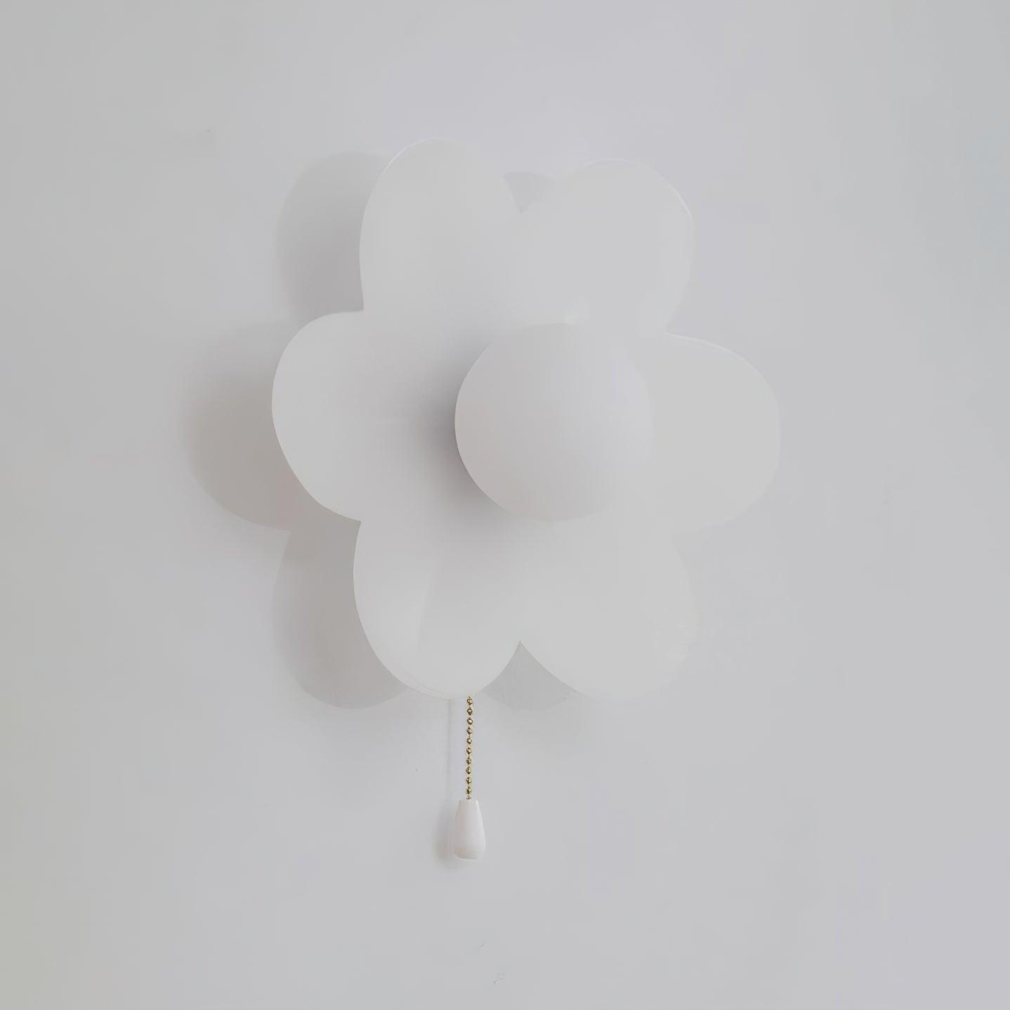 Modern Floral Resin Wall Sconce for Kids Bedroom and Nursery Lighting Decor