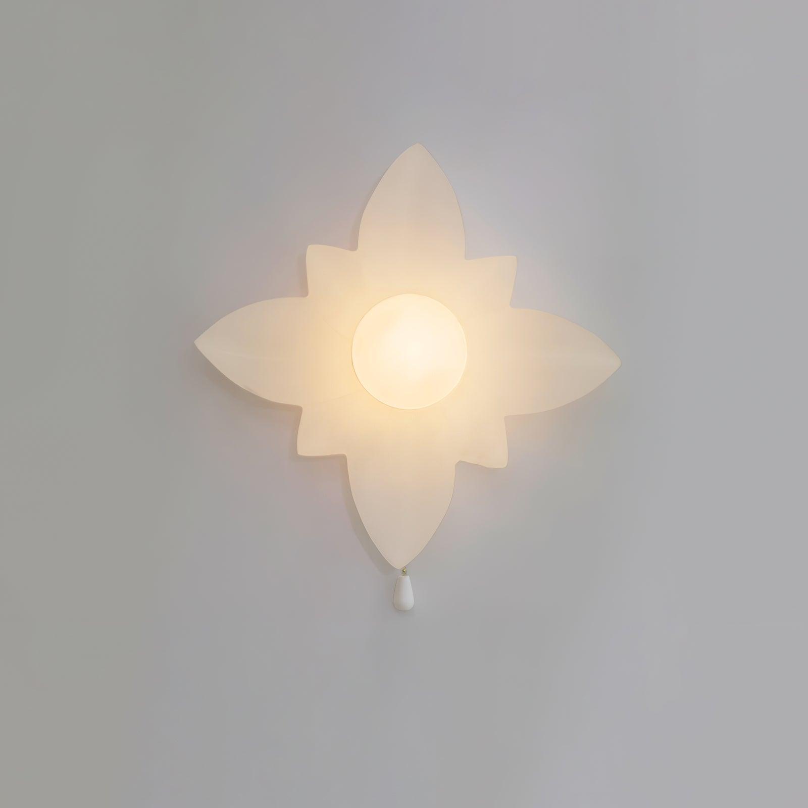 Modern Floral Resin Wall Sconce for Kids Bedroom and Nursery Lighting Decor