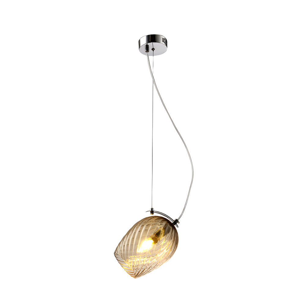 Modern Flower Bud Glass Cup Pendant Light Nordic Minimalist Hanging Lamp for Dining Room