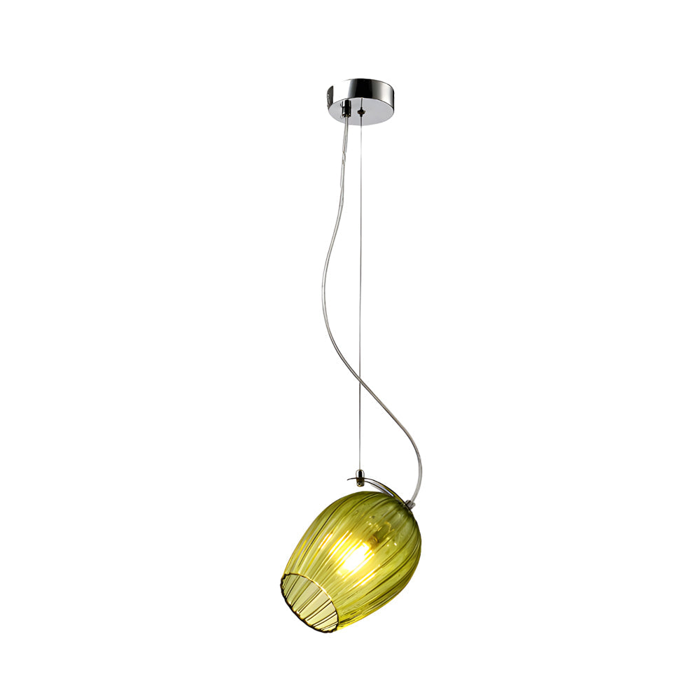 Modern Flower Bud Glass Cup Pendant Light Nordic Minimalist Hanging Lamp for Dining Room
