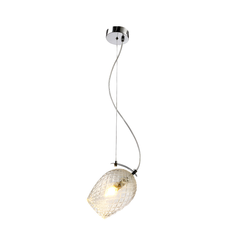 Modern Flower Bud Glass Cup Pendant Light Nordic Minimalist Hanging Lamp for Dining Room