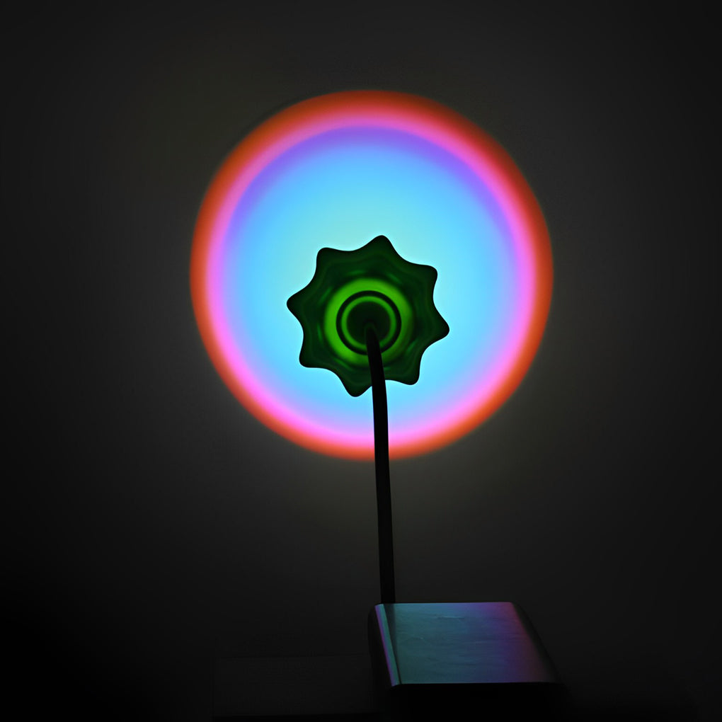 Modern Flower Bud Sunset Rainbow LED Projection Table Lamp USB Powered Mood Lighting