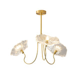 Modern Flower Glass Shade Copper Chandelier Nordic Pendant Hanging Ceiling Light