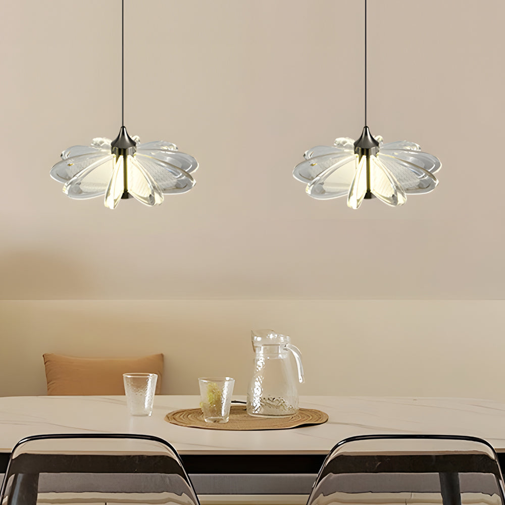 Modern Flower Shape Acrylic Pendant Light Creative Luxury Hanging Chandelier for Living Room
