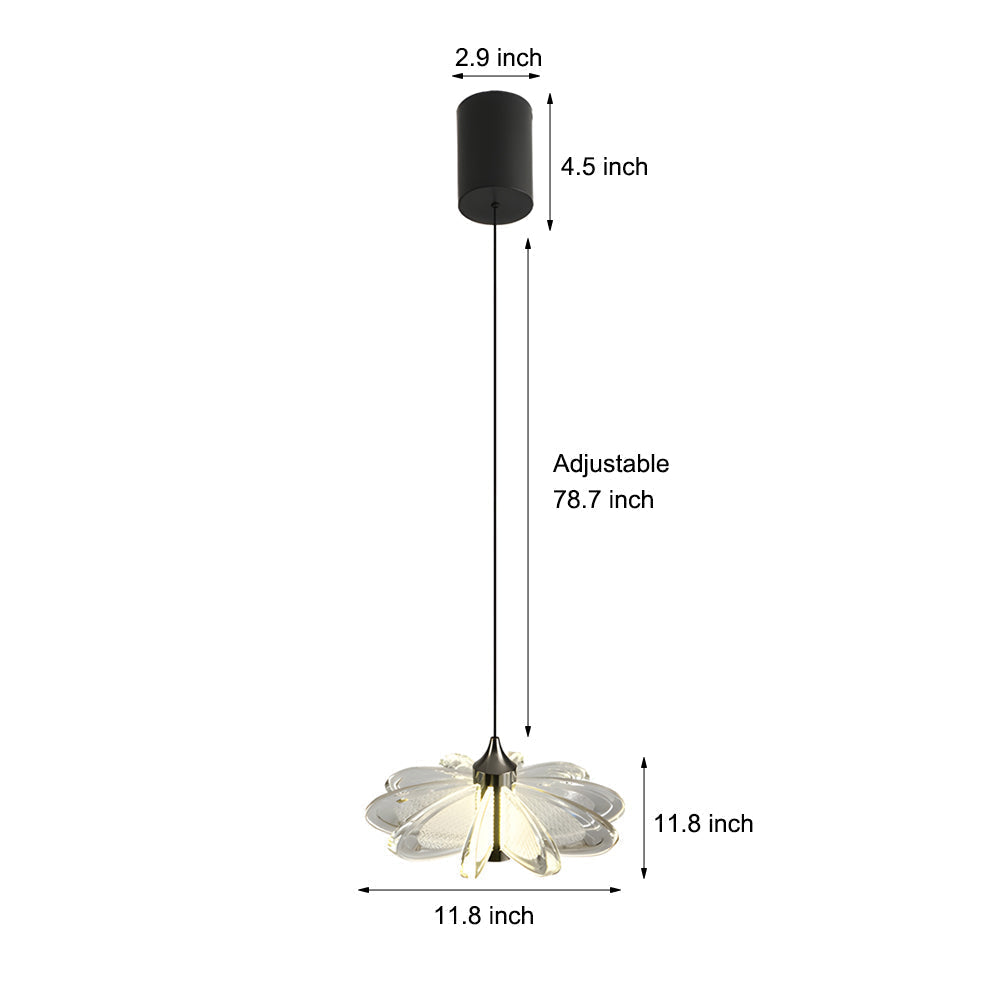 Modern Flower Shape Acrylic Pendant Light Creative Luxury Hanging Chandelier for Living Room