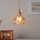 Modern Flower Shape Glass LED Pendant Light Nordic Artistic Hanging Lamp for Living Dining Room