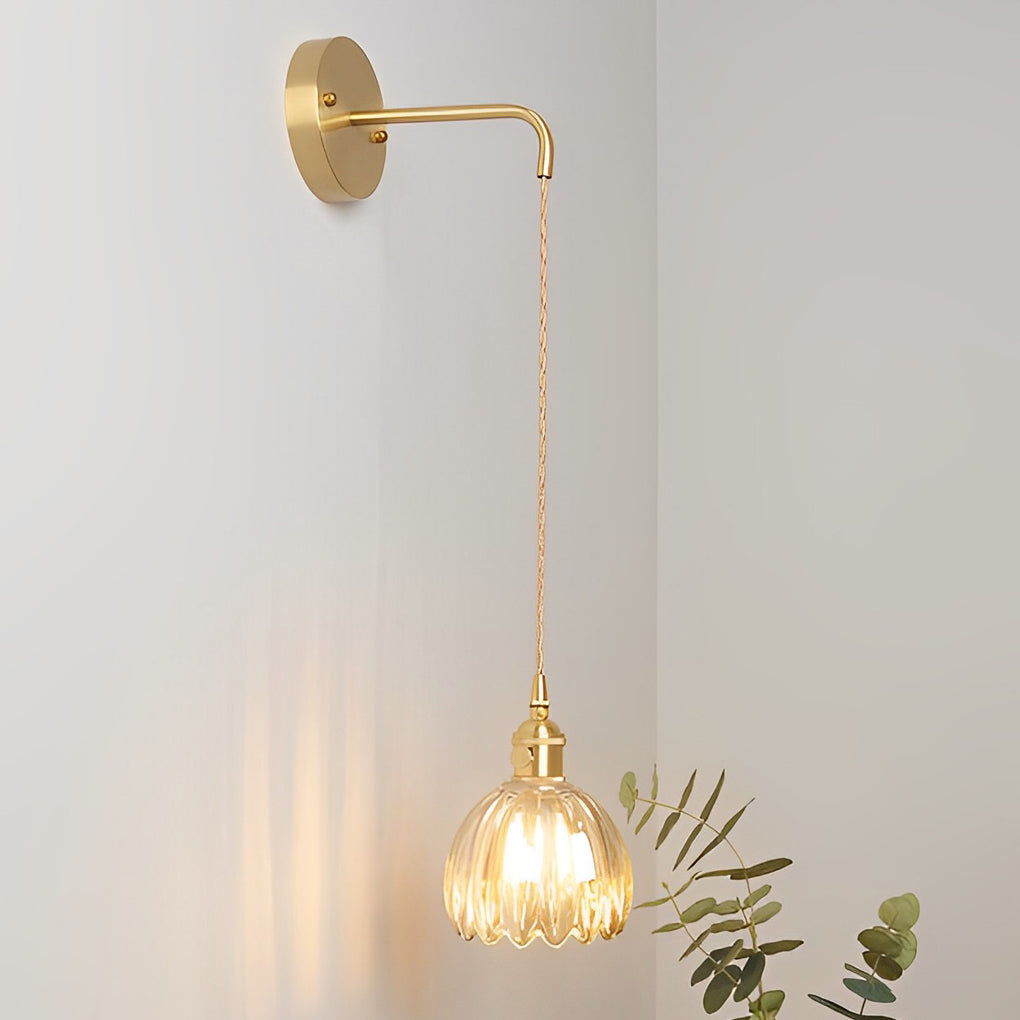 Modern Flower Shape Glass LED Pendant Light Nordic Artistic Hanging Lamp for Living Dining Room