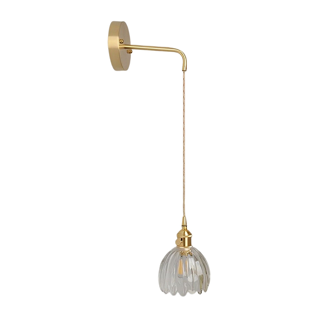 Modern Flower Shape Glass LED Pendant Light Nordic Artistic Hanging Lamp for Living Dining Room